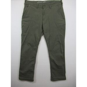 Eddie Bauer Canvas Utility Pants Men 36x32 Green Classic Fit Stretch